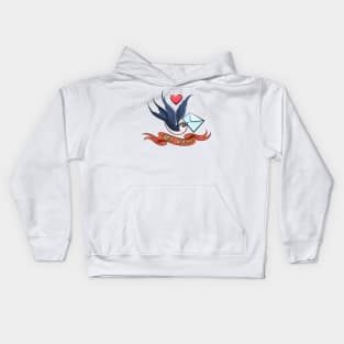 Swallow with love Letter Tattoo Kids Hoodie